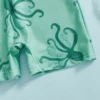 MISOWMNJOY Summer Children Boys Rash Guard Swimsuit Cute Octopus Print Zip Up Short Sleeve Baby Boys Swimwear Bathing Suit 6