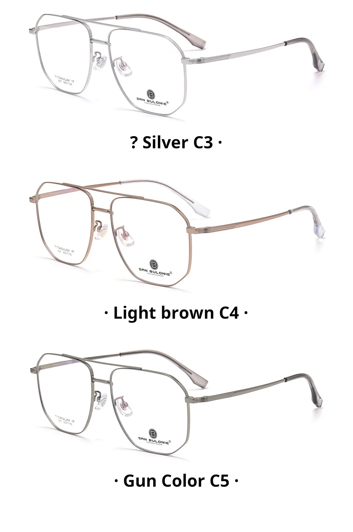 Neue Aviator Brille Rahmen Ultraleicht Mode männer Große Größe Titan Legierung Retro Optische Brillen Frauen 5588 – Detail 16