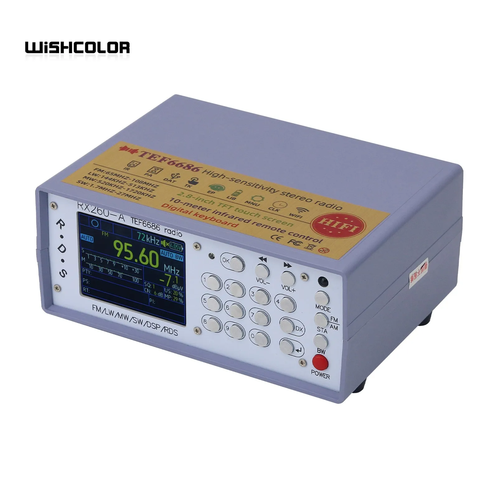 HamGeek RX260-A TEF6686 고감도 풀밴드 라디오 수신기 디지털 FM/AM/LW/MW/SW/DSP/RDS 수신기