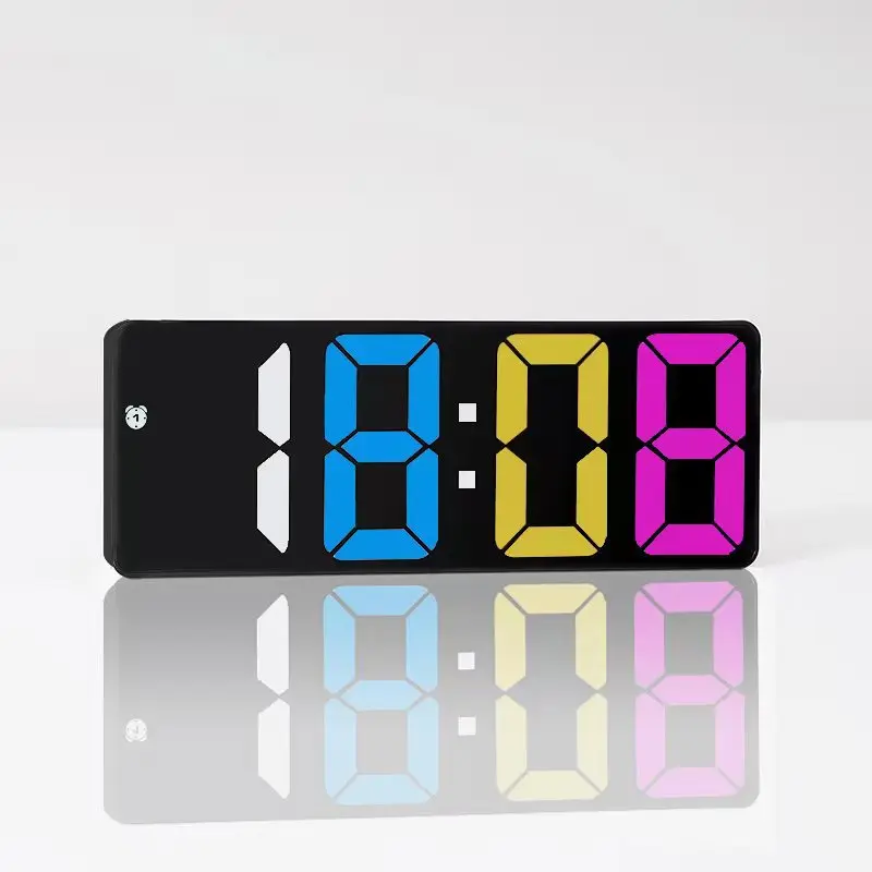 Voice Control Digital Alarm Clock Date TEMP Night Mode Snooze Table Clock Anti-disturb Funtion 12/24H Electronic LED Clock