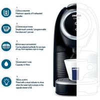 Mini Single Serve Espresso Coffee Machine, 5.3" x 13" x 10.2" 2 Coffee selections: simple touch controls, programmable free dose 2