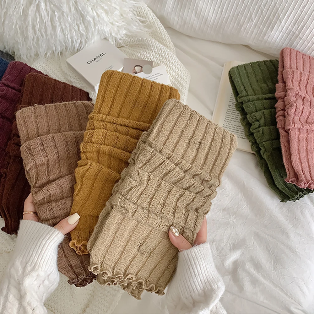 

New Korean Style Warm Knee High Stockings Solid Color Leg Warmers Autumn Winter Warm Soft Stockings Knee Socks For Women 2023