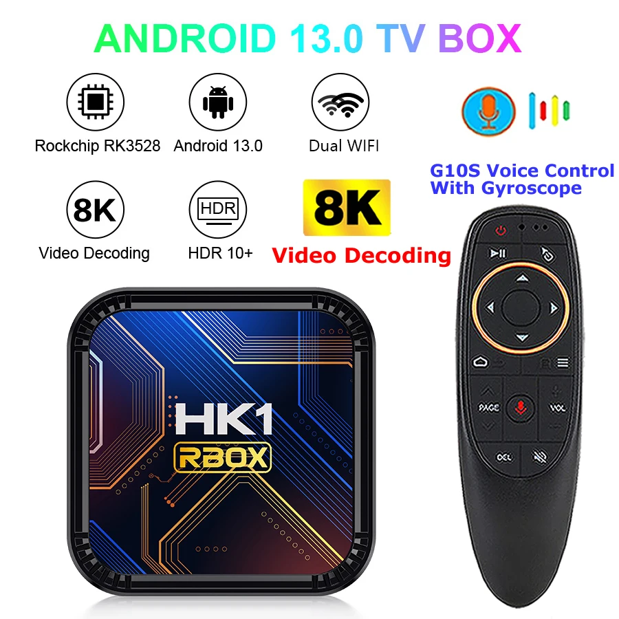 

HK1 RBOX K8S Android 13 TV BOX Rockchip RK3528 4GB 64GB 32GB Media Player 2.4G 5G Dual WIFI BT4.0 8K Vedio Decoding Set Top Box