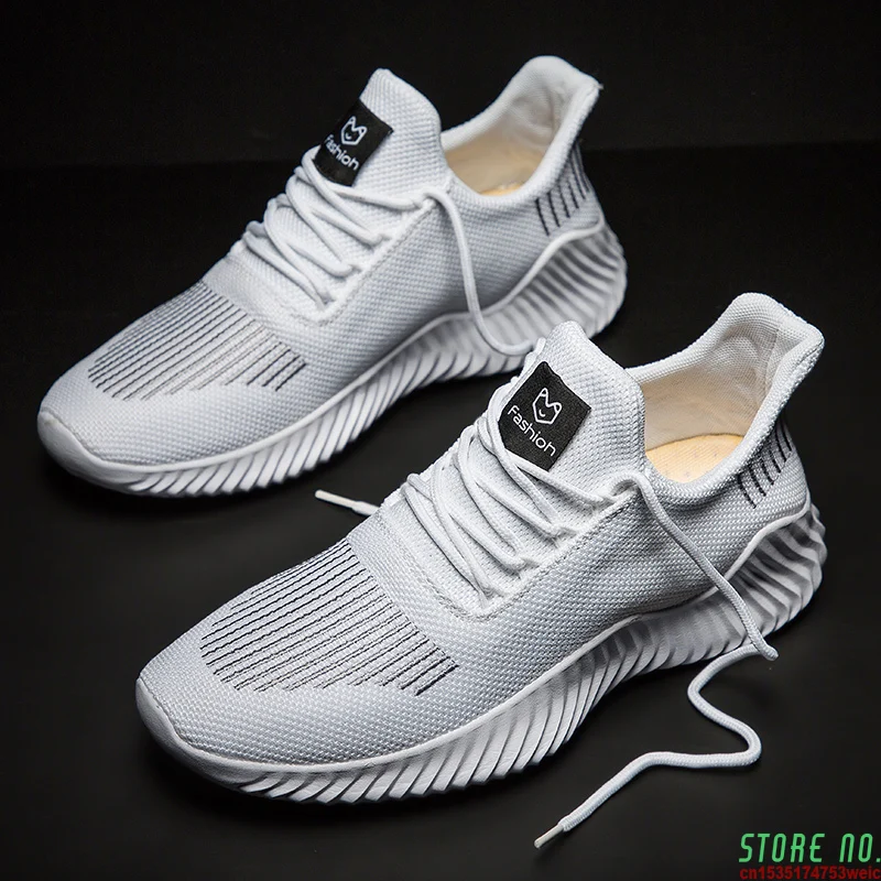 

Breathable Men Running Shoes Fashion Air Mesh Sneakers Men Light Black Shoes Big Size39-47 Custom Logo Packing For Drop Shipping