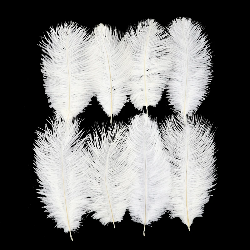 10Pcs Balck White Ostrich Feathers 15-20CM 20-25CM 25-30CM Plumes