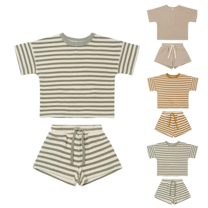 

Toddler Shorts & Short Sleeve Clothes Set Outfit 2-in-1 Baby Casual Homewear BX0D