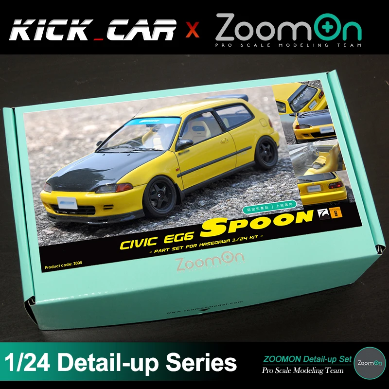 

ZoomOn Z005 1/24 Model Vehicle Civic EG6 Spoon part set Detail-up set Resin Parts Hand Made Arts Hobbyist Gift