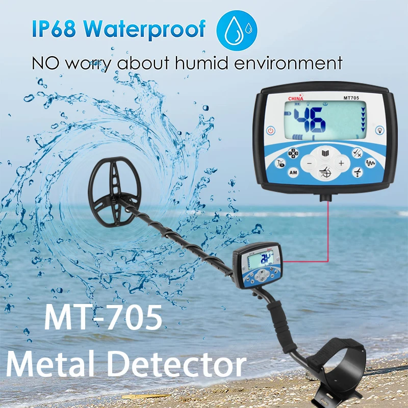 

Newest MT705 Metal Detector Pinpointer 270mm 18.75KHZ Waterproof Search Coil Gold Detectors Treasure Hunter Tracker Metal Finder