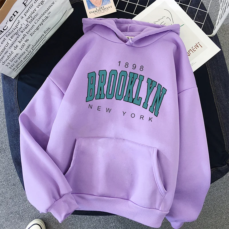 1898 Brooklyn New York Printed Mens Hoody Creativity Crewneck Clothing Fashion Oversize Sweatshirt Fashio Crewneck Hoodie Male
