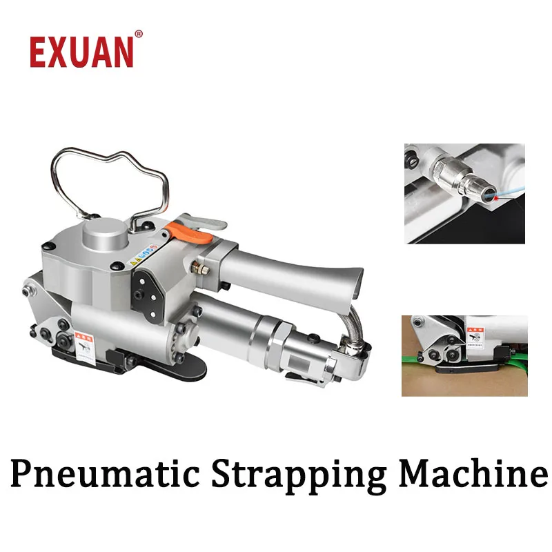 Pneumatic Strapping Machine Portable Alloy Packaging Machine Handheld PP Plastic Seal Packer PET Straps Hot Melt Baling Press