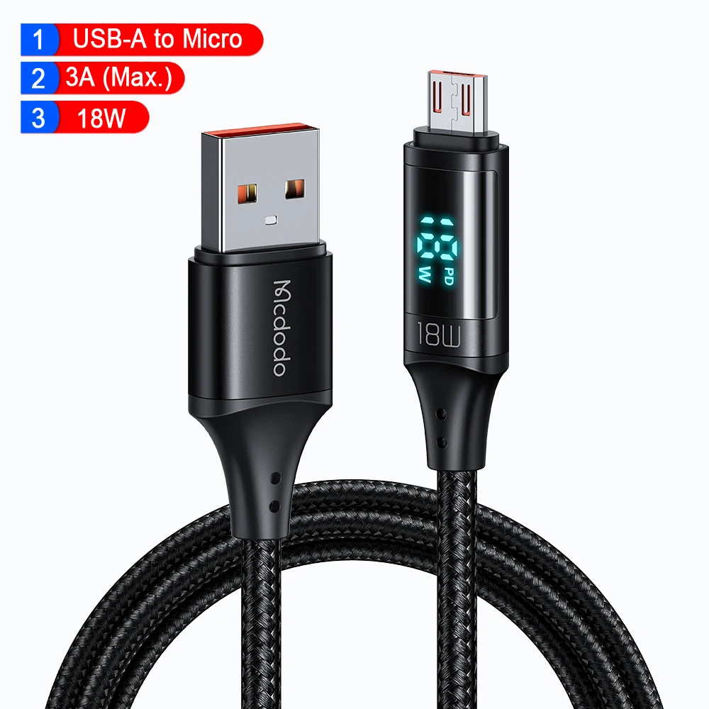 Mcdodo 36W PD USB C Micro Cable Fast Charging Type C Cable for iPhone 13 12 11 Pro Max XR X iPad Digital Display Phone Data Cord mobile phone cables Cables