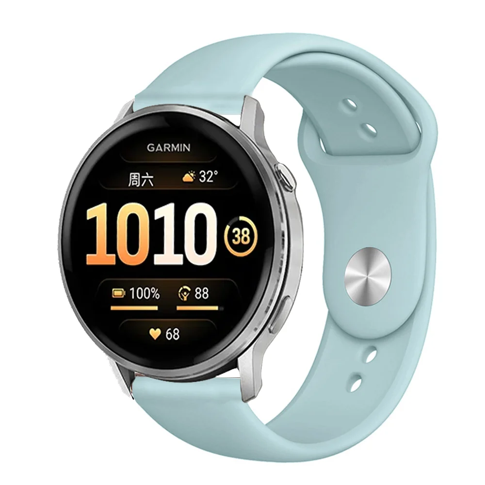 Silicone Sports Strap - Adjustable Fitness Bracelet, 20/22 mm Band