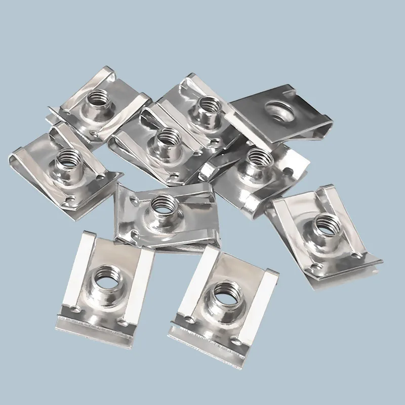 160 Pezzi Dadi A Clip U In Acciaio Inox 304 - Kit Fissaggio M4 M5 M6 M8 Per Auto, Moto, Paraurti E Pannelli - Rondelle Zincate