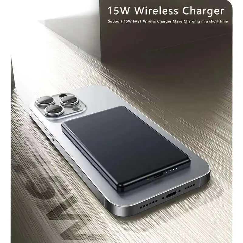 Xilecaly Thin Power Bank 5000mAh Magnetic Wireless Charger External Battery PD 20W Fast Charging PowerBank For Magsafe iPhone 16 4