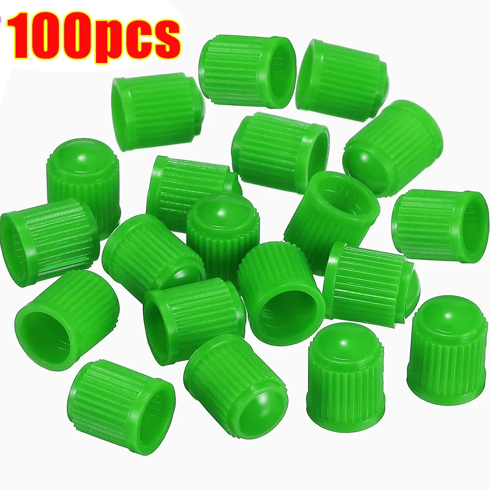 100-Pack Black Dome-Shaped Tire Valve Caps with O-Ring Seal