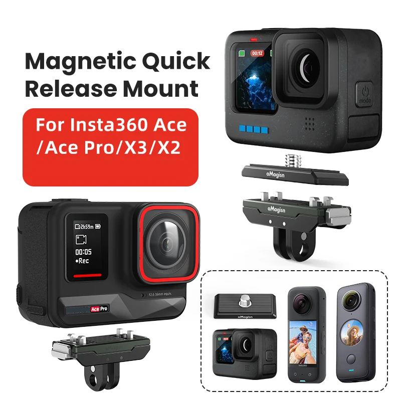 

For Insta360 x4/Ace Pro /Ace /X3/X2 Magnetic Quick Release base Mount Sports Camera Accessories