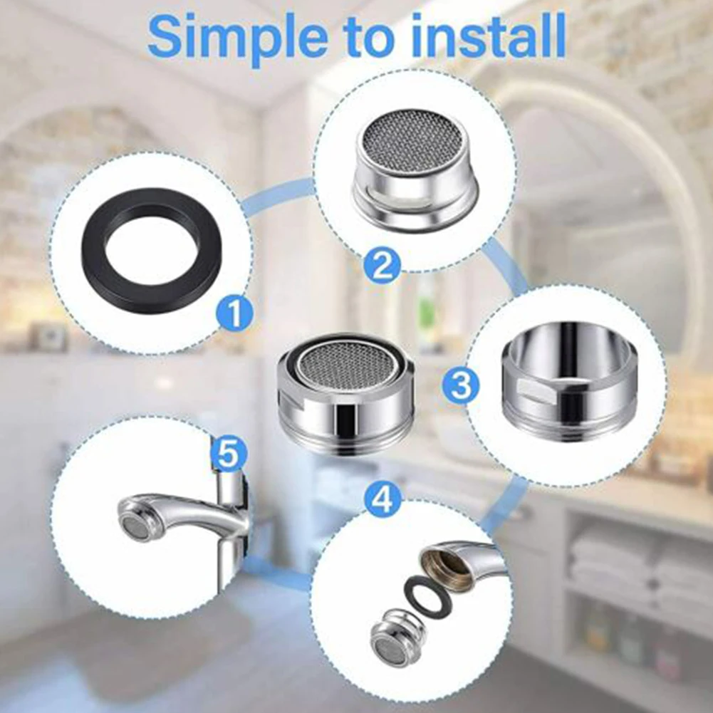 Faucet Aerators Water Tap Sieb Mixing Nozzle Wrench Perlator Regulator M24 Parts Element 5 Pcs faucet aerator