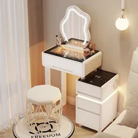Commode pour petit appartement, Table de chevet pour chambre à coucher, moderne, Simple, intelligente, coffre de chambre principale, Table de maquillage intégrée 2