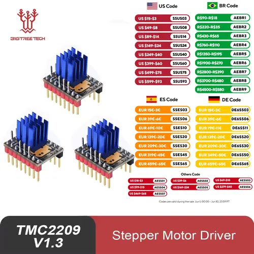 BIGTREETECH TMC2209 V1.3 Stepper Motor Driver UART VS TMC2208 TMC2130 3D Printer Parts For Octopus V1.1 SKR 2 Board Ender 3 V2