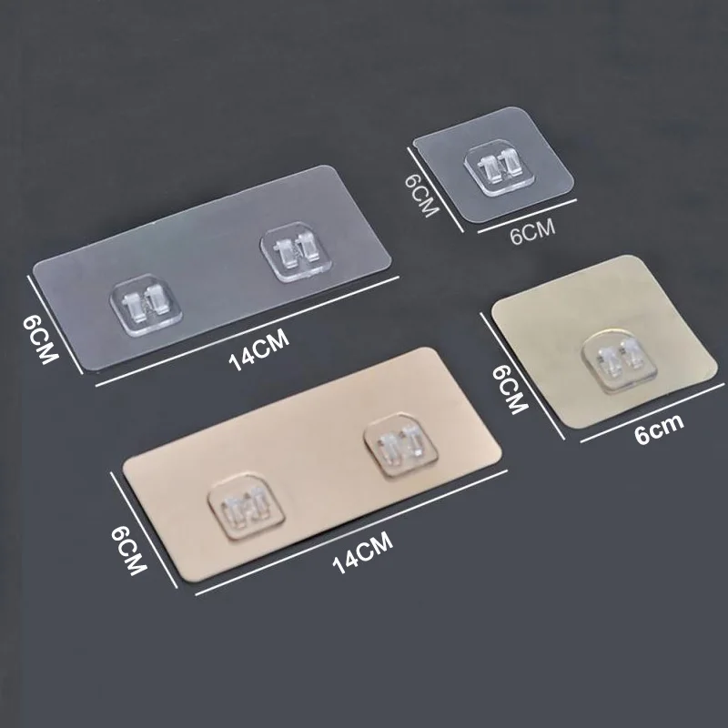 Description Picture 2 of itemAdhesive Wall Hooks Hanger Transparent Hooks Door Wall Hangers Under Wire Shelf Rack Hanger Holder for Kitchen Bathroom Hooks