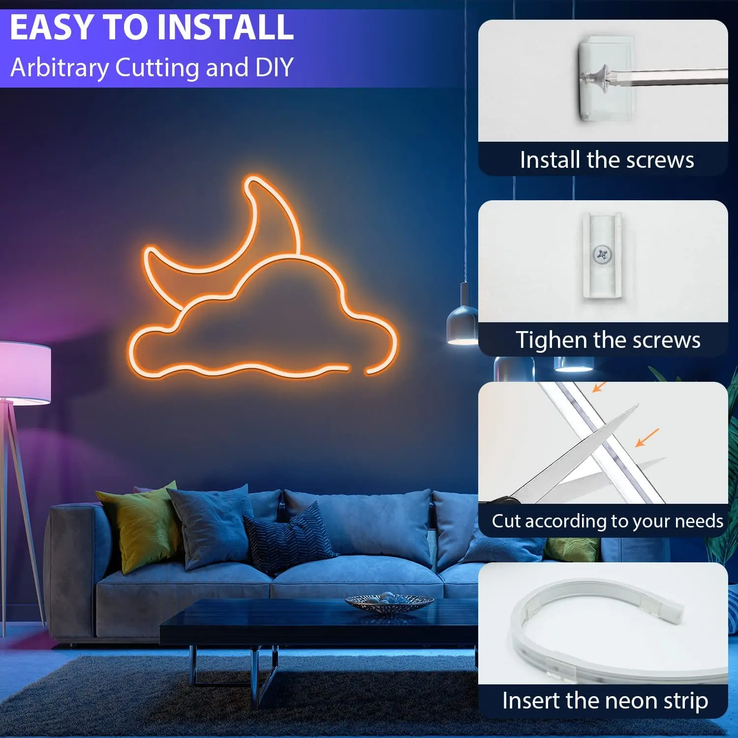 USB LED Neon Rope Lights, RGB Led Strip Lights with Remote Control Color Changing Flexible Led Light Strip Gaming 5V Neon Lights