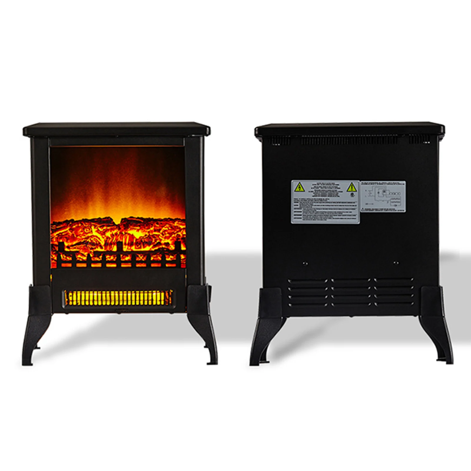 

1400W Electric Fireplace Realistic Flame Effect Works With Or Without Heat LED Energy Saving Technology 2 STSP Switches 14 In