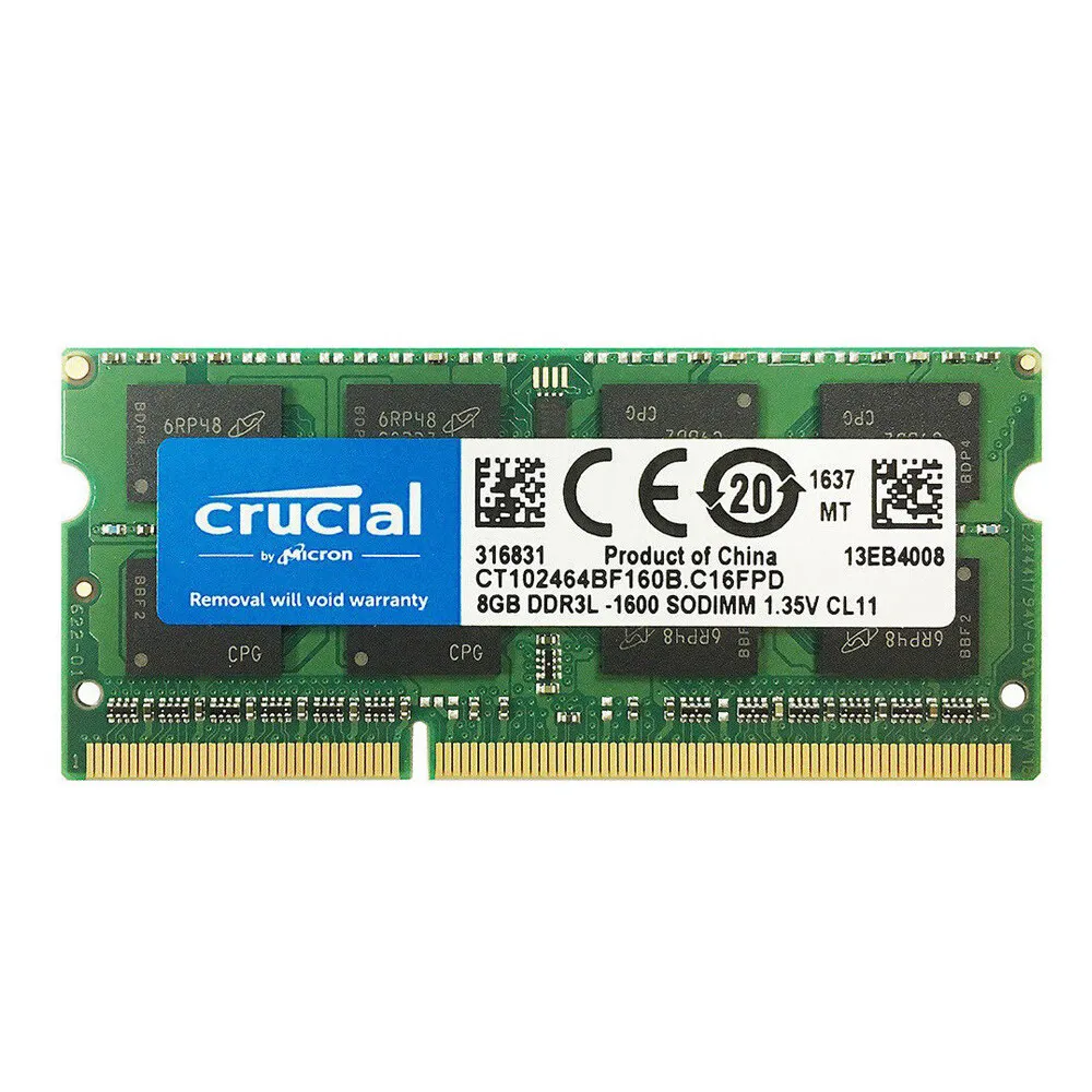 Crucial RAM SO DIMM DDR3 DDR3L 8GB 4GB 1333MHZ 1066MHz 1600 SODIMM 8 GB  12800S 1.35V for laptop notebook memory - AliExpress
