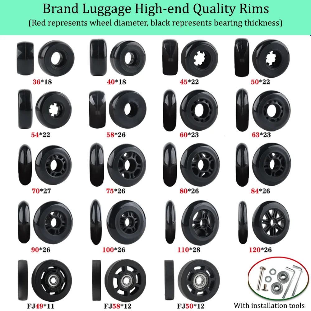 

Suitable For Samsonite For American Tourister For French Ambassador Trolley Suitcase Wheel Bearing Suitcase Infused Aircraft Rim