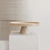 Hot Selling Natural Marble Stand Decorating Marble Round Wedding Cake Pastry Stand For Baking Travertine Cake Stand 2