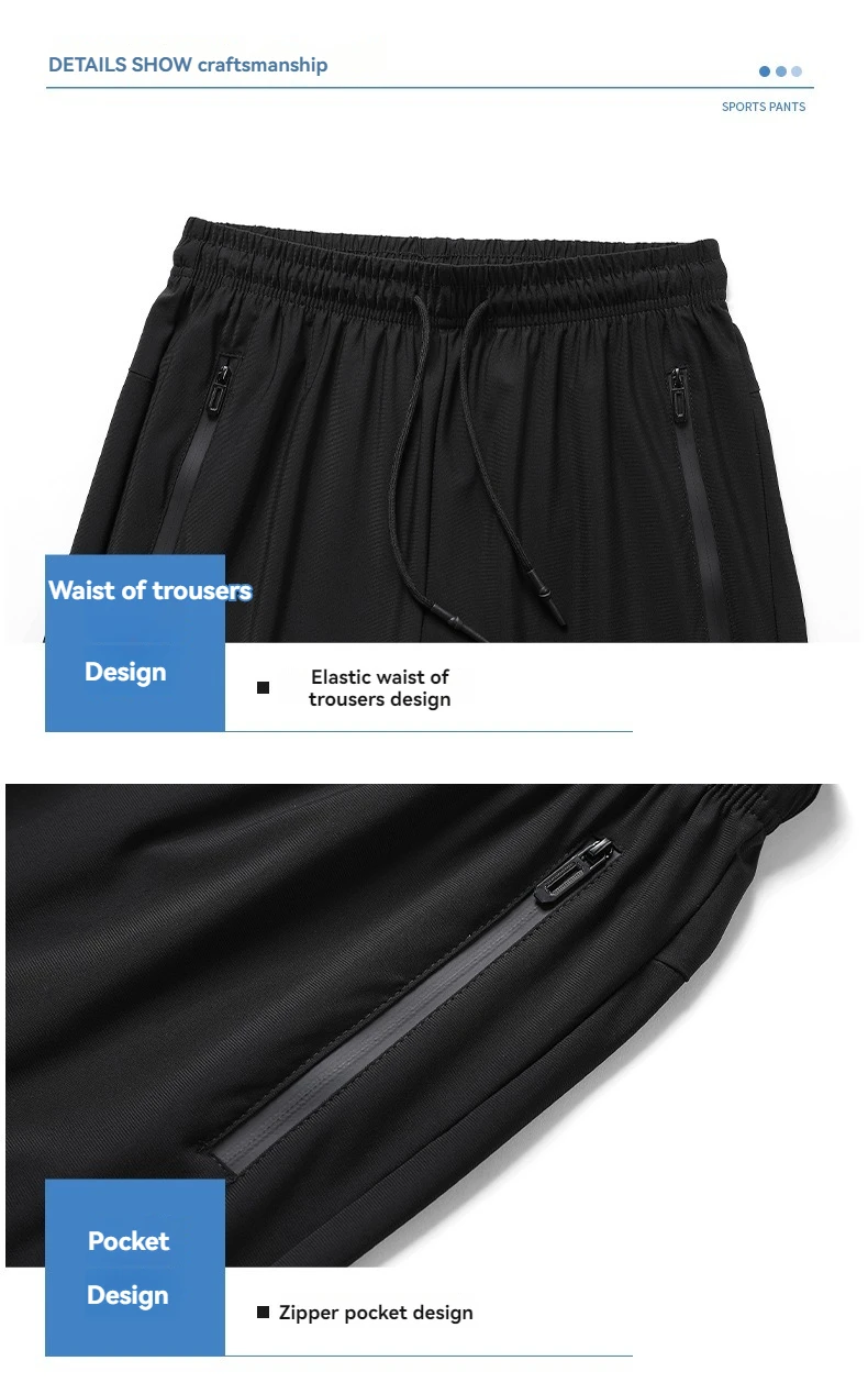 Neue Hochwertige Eis Seide Schnell Trocknende Hosen Für Männer der Sommer Lose Hohe Elastizität Outdoor Sport Laufen Fitness Freizeit Hosen – Detail 14