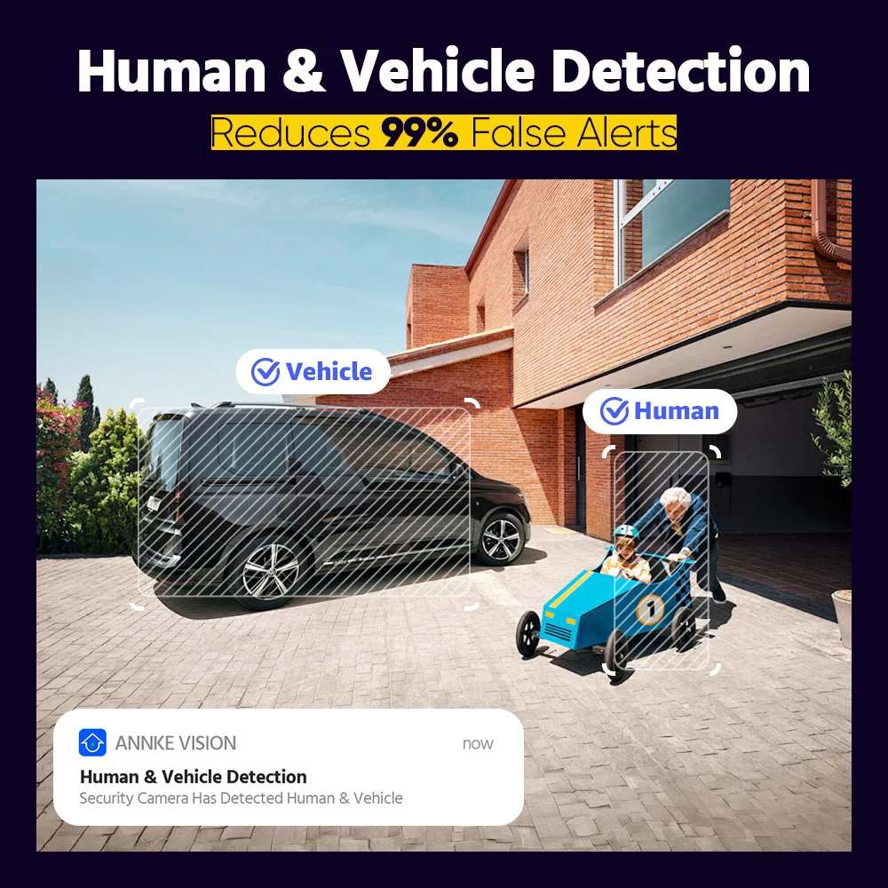 ANNKE 스마트 듀얼 라이트 다초점 네트워크 카메라, IP 카메라, IP67 인체 차량 감지, 8MP 스마트 홈 캠, 4K 4X 줌
