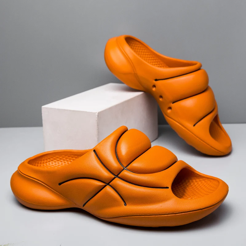 Basketball Slippers Men Slides Summer Male Non-slip EVA Beach Shoes Soft Thick Soled Large Size 47 eva slippers non slip slippers sneaker slippers fashion slippers soft slippers beach slippers soft non slip slippers