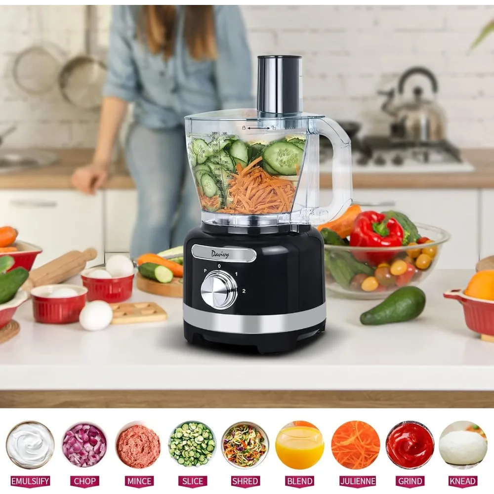 16 Cup Food Processor Blender Combo,11-in-1 Multifunction 3.8L Food Chopper 7 CUP(60 oz) Blender 1 CUP 3