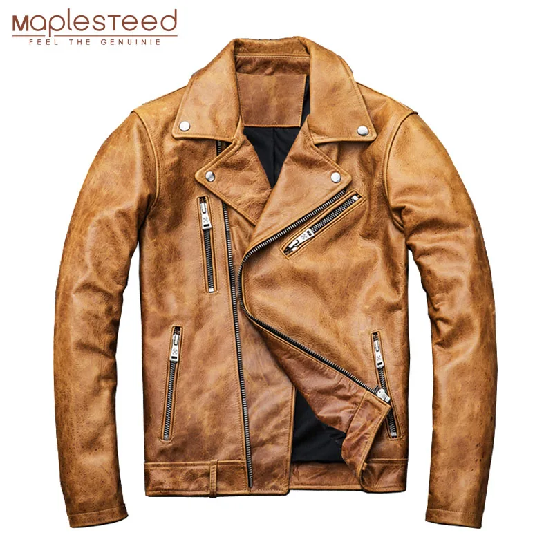 Natural Leather Jacket Men Yellow | Calf Skin Jacket - Natural Skin - Aliexpress