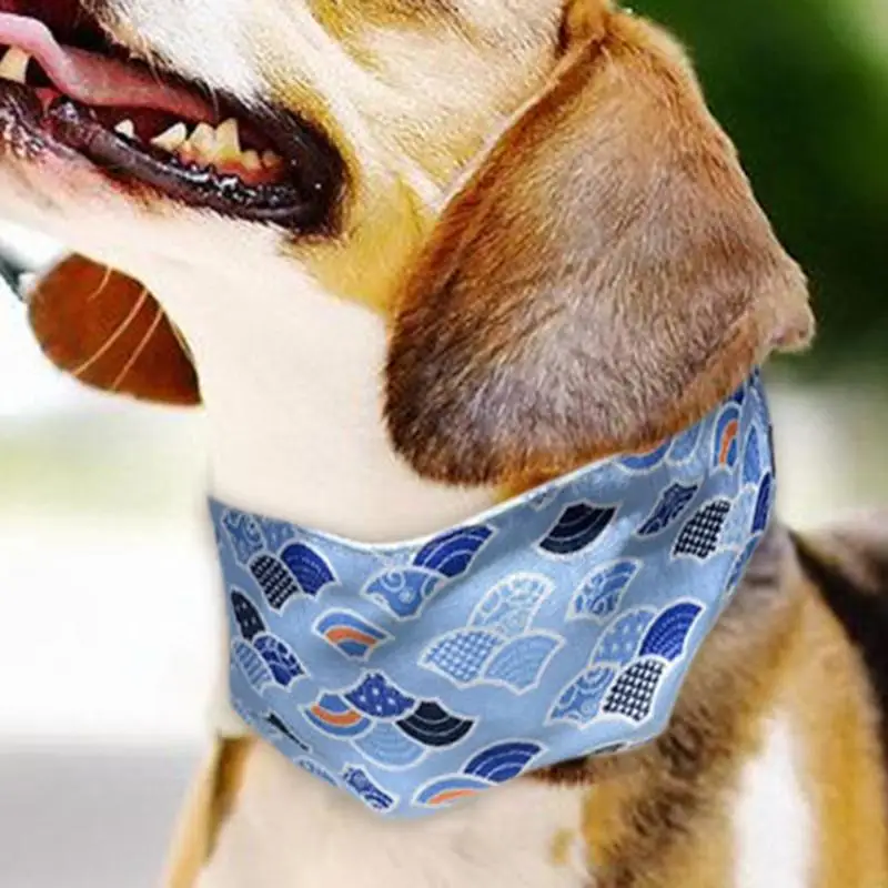 Dog Cooling Collar Cute Pattern Chill Out Cooling Pet Bandanas Neck Cooler For Small Dogs Cats Pet Collars For Hot Days
