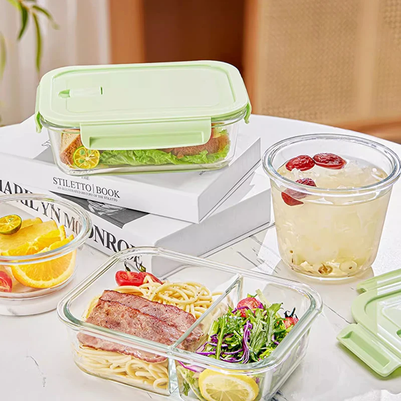 Picnic Fruit Food Green Glass Bento Box Adult/Child Lunchbox