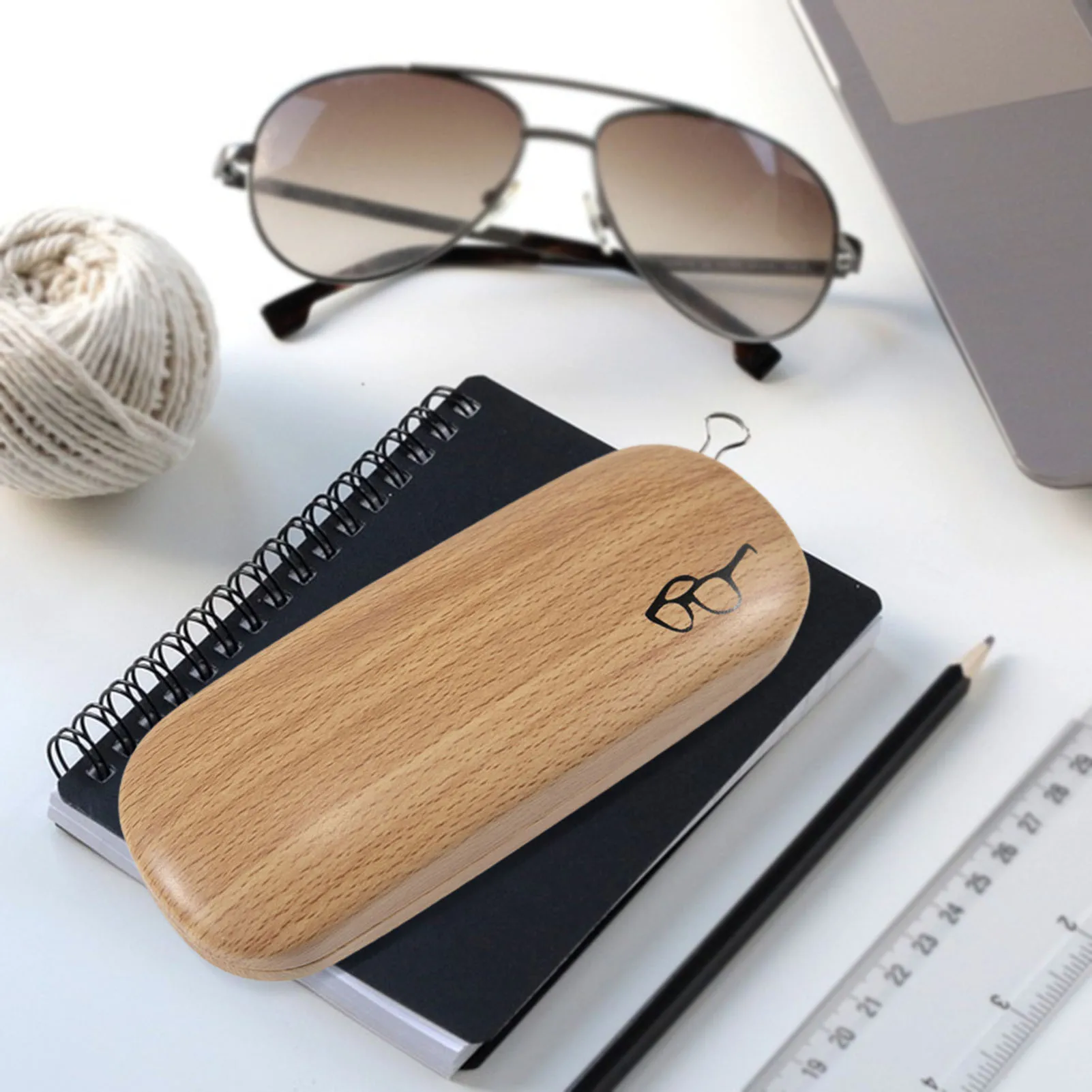 

Flocking Hard Glasses Case Compression Resistant Sunglasses Box Horizontal Eyeglass Container Imitation Wood Grain Newly