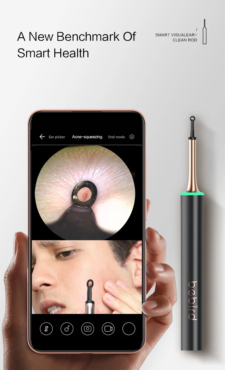 Description Picture 5 of itemBebird Smart Visual Ear Cleaner HD Wireless Cleaning Endoscope Visual Ear Pick MIni Camera Health Care Set USB Typc C Charging