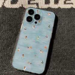 INS Summer Refreshing Creative Blue Pool Trend Phone Case Y2K Cover - iPhone 15 Plus (Only Case)
