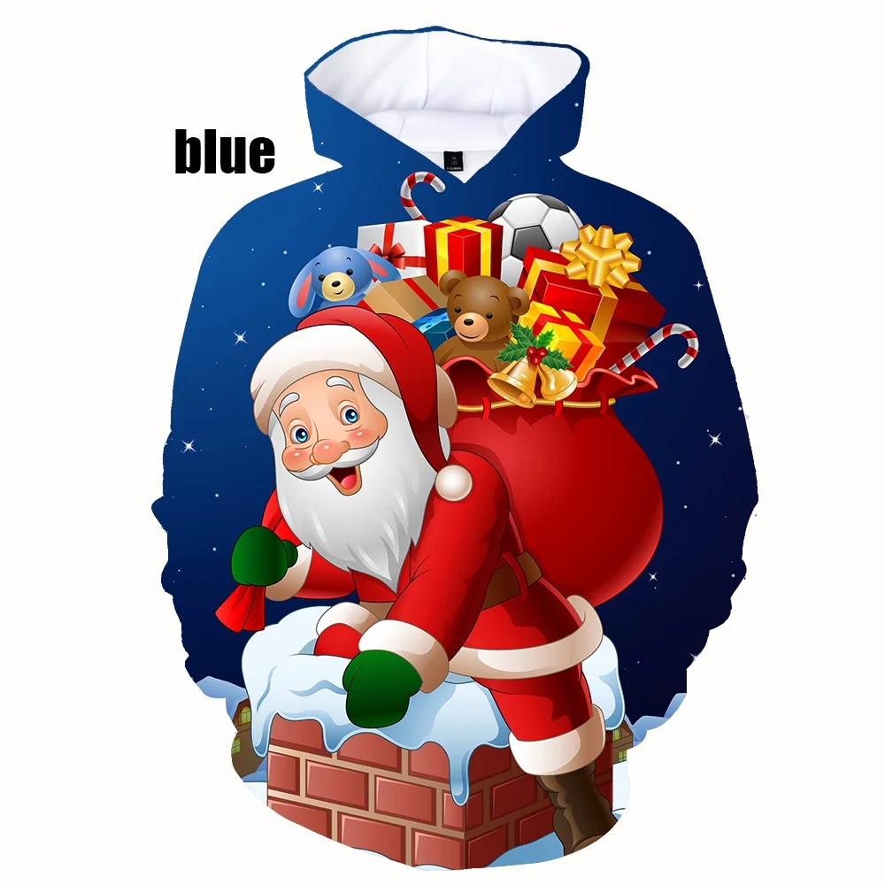 

Autumn Winter New Fsshion Christmas Santa Claus Print Hoodie Men and Women Hoodie Couple Hoodie Full Size(XS-5XL)
