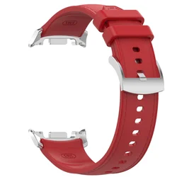 Premium Silicone Leather Sports Strap - Watch 8 Classic 46mm (Red)