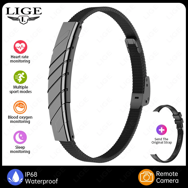 LIGE New Ports Waterdichte Armband Hartslagmeter Bloedzuurstofmeter Slaapmonitor Stappenteller Heren Dames Horloge voor Android_voghion.com