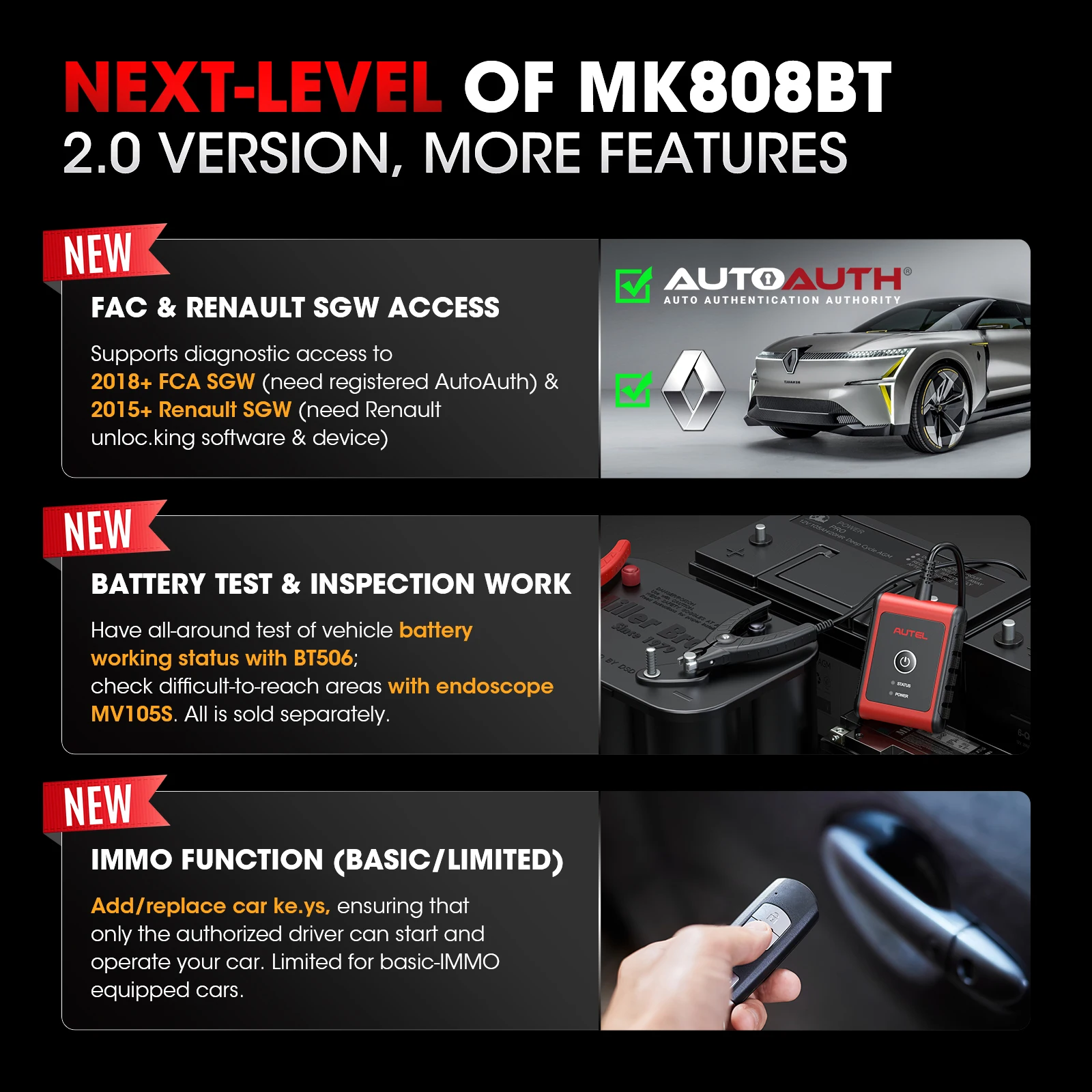 Autel MaxiCOM MK808KBT PRO OBD2 Scanner Code Reader Bluetooth All System Diagnosis Scan Tools Active Test Scanner PK MX808S 2