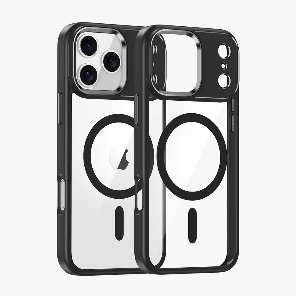 Luxury HD Transparent Shockproof Bumper Case with Magsafe-Compatible Charge Back Cover