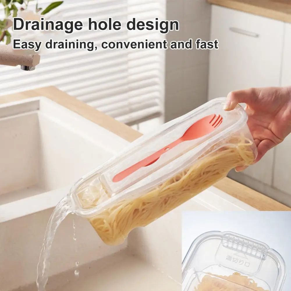 Microwave Pasta Noodles Cooking Box Heat Resistant Draining Fresh-keeping Case Vegetables Food Steaming Box Kitchen Accessories