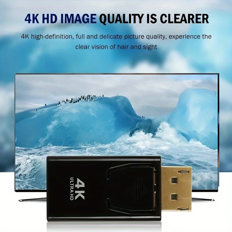 Ultra HD DisplayPort to HDMI Adapter - Male to Female Video Audio Converter
