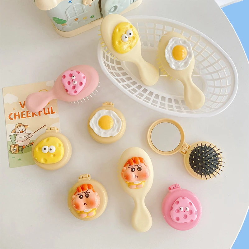 

Cartoon Cheese Egg Yolk Comb Mini Mini Air Bag Comb Girl Student Dormitory Cute Air Cushion Comb Portable Massage Comb