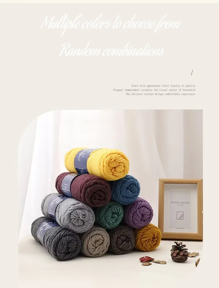 Yarn being hand-knitted into fabric