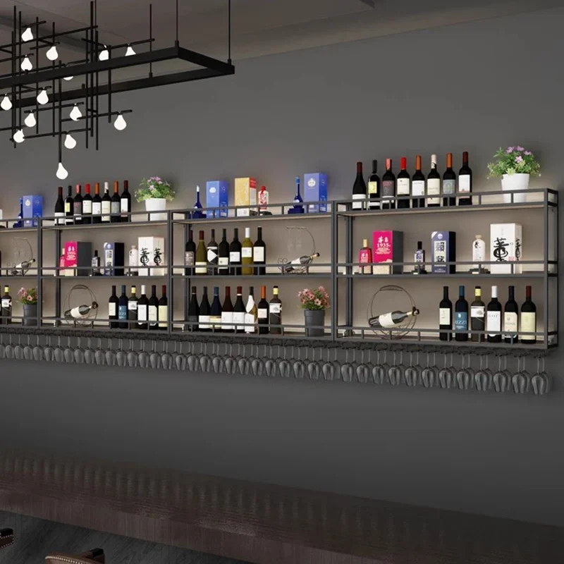 Bar Exterior Assemble Corner Cabinet Whiskey Display Liquor Coffe Restaurant Organizer Equipment Prateleira Salon Luxe Furniture