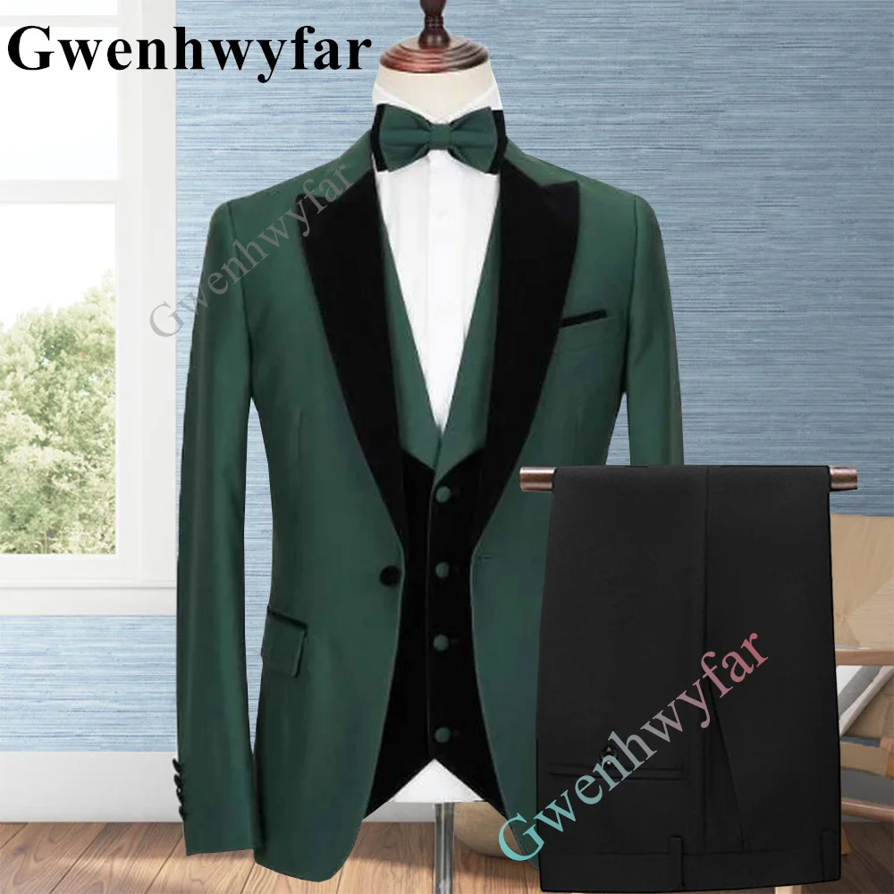 

Новинка 2023, облегающие блейзеры Gwenhwyfar Terno Masculino, Бальные и костюмы для жениха для мужчин, модный бутик для свадьбы (пиджак + брюки + жилет)